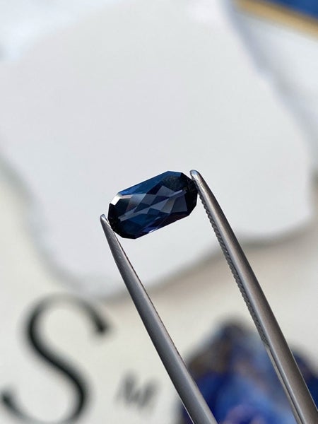 $1RES ~ Certified 1.10ct Blue Burmese Spinel - Rare Fancy Cut Carousel 1