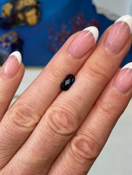 $1RES ~ Certified 1.10ct Blue Burmese Spinel - Rare Fancy Cut Carousel 2