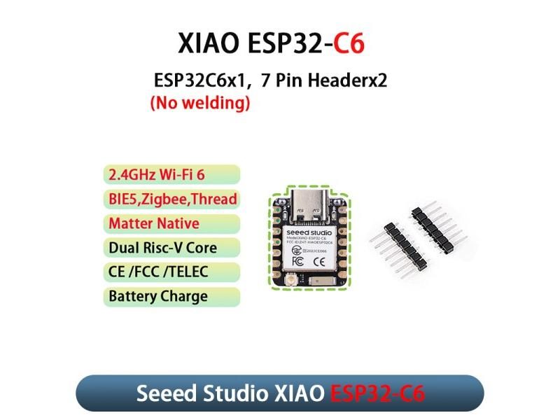 ESP32-C6 Mini Dev Board 2.4GHz WiFi6 BlE 5.0 For IoT Smart Home Carousel 1