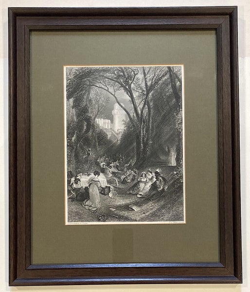 "BIRDCAGE" Scene from BOCCACCHIO - RARE OLD ENGRAVING Print W.TURNER - C.JEENS Carousel 1