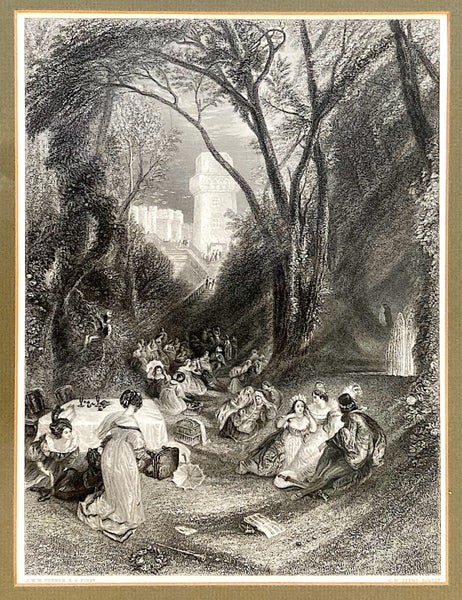 "BIRDCAGE" Scene from BOCCACCHIO - RARE OLD ENGRAVING Print W.TURNER - C.JEENS Carousel 2