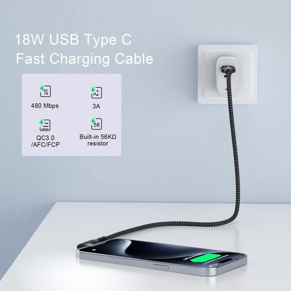 1M USB to TYPE C Fast Charge Sync Cable Carousel 2