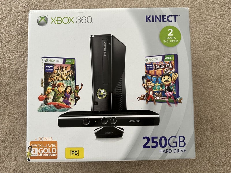 Xbox 360 250GB + Kinect + Games + U Draw Game Tablet + Free portable DVD player Carousel 2