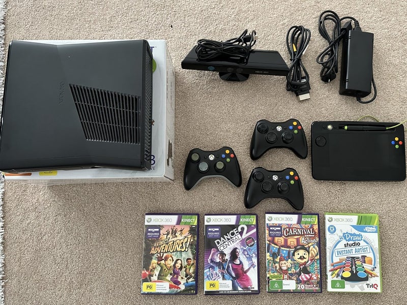 Xbox 360 250GB + Kinect + Games + U Draw Game Tablet + Free portable DVD player Carousel 1