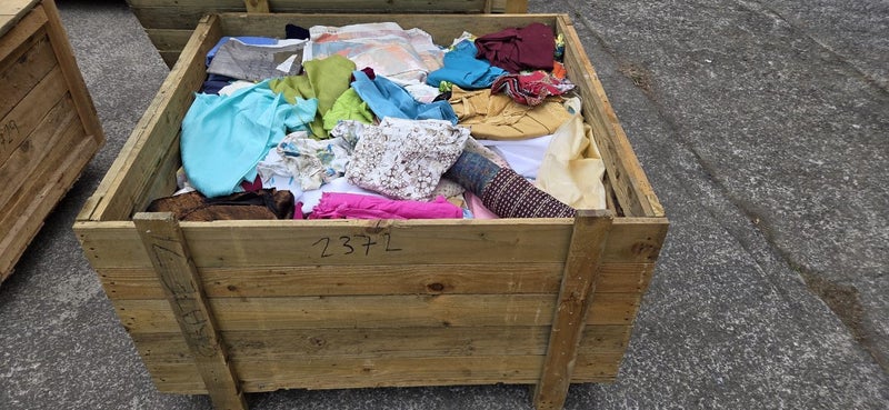 $1 = RES wooden crate #71 filled with material, possibly linen as well etc Carousel 1