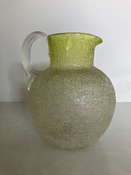 Antique overshot glass pitcher (jug) Boston and Sandwich - rare colourway