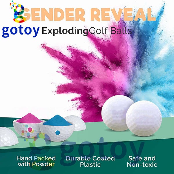 Gender Reveal Golf Ball (1 Pink Ball And 1 Blue Ball, 2 Golf Tees) Baby Show Carousel 1
