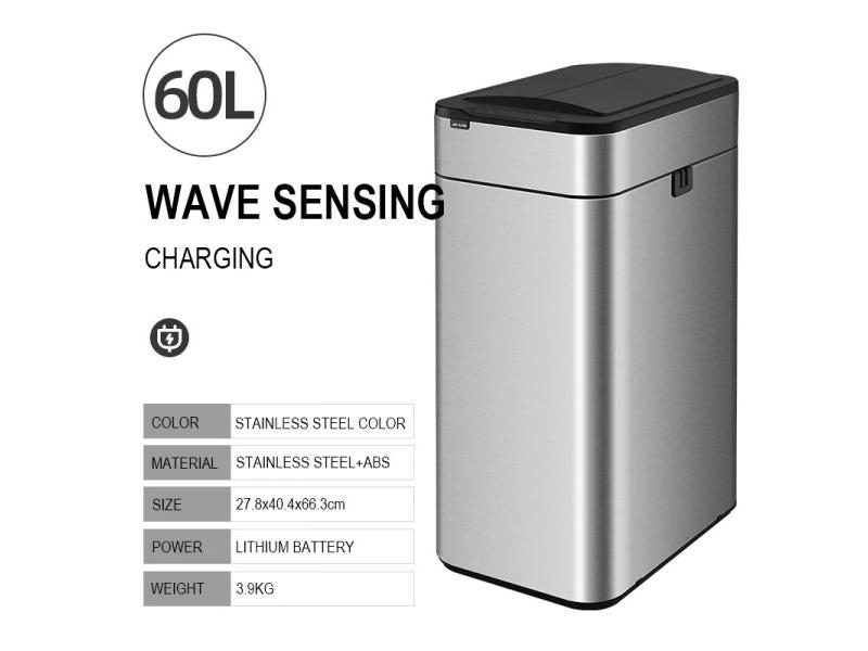 Stainless Steel Smart Waste Bin 15L - 60L For Kitchen Carousel 1