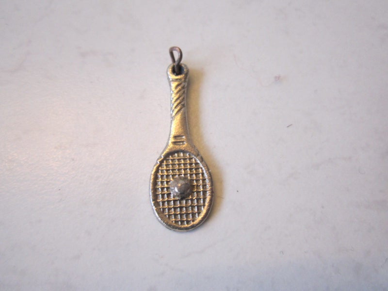 Sterling Silver Tennis Racquet Bracelet Charm Carousel 1