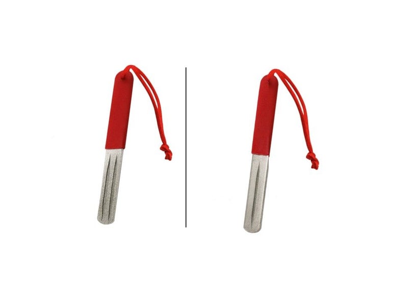 PTN Double Side Fish Hook Sharpener Sharpening Stone Key chain Fishing Hook File Carousel 1