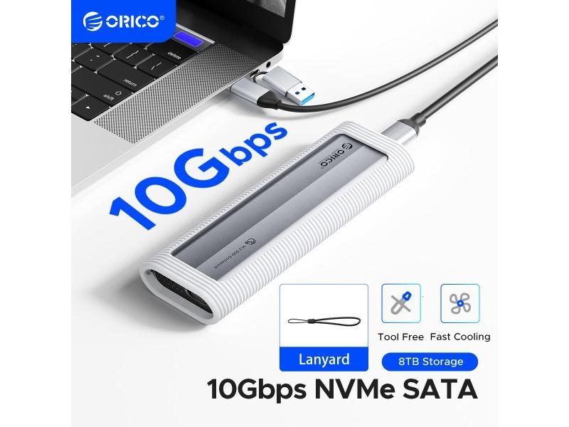 M.2 NVMe SATA SSD Enclosure 10Gbps USB Adapter UASP Support Carousel 2