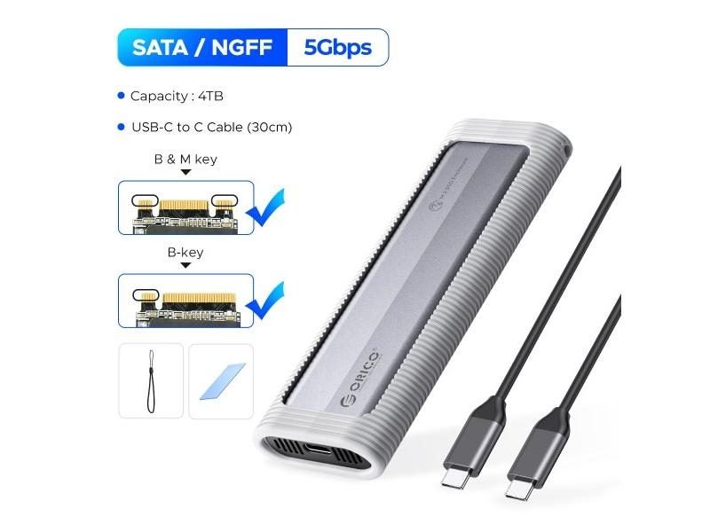 M.2 NVMe SATA SSD Enclosure 10Gbps USB Adapter UASP Support Carousel 1
