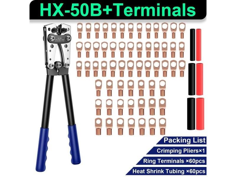 6-50mm² Battery Cable Lug Crimping Tool For AWG 10-1/0 Carousel 1