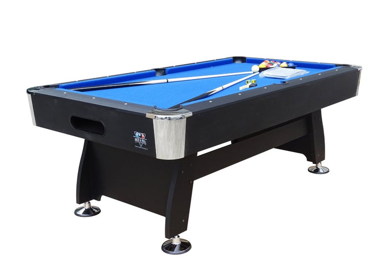 Assembled 7Ft Pool Table Blue With Auto Ball Return - Ultimate Package Deal