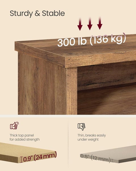 Karla 6-Compartment Shoe Bench - Honey Brown Carousel 6