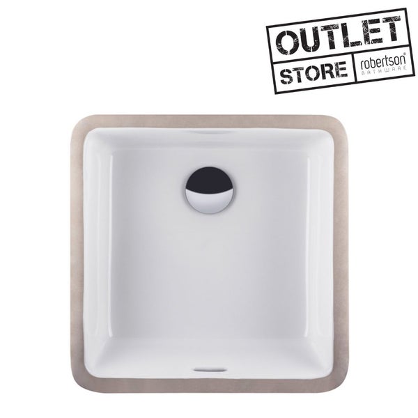 END OF LINE - CUBE SQUARE UNDERMOUNT BASIN 410 X 410 C/W OVERFLOW Carousel 1