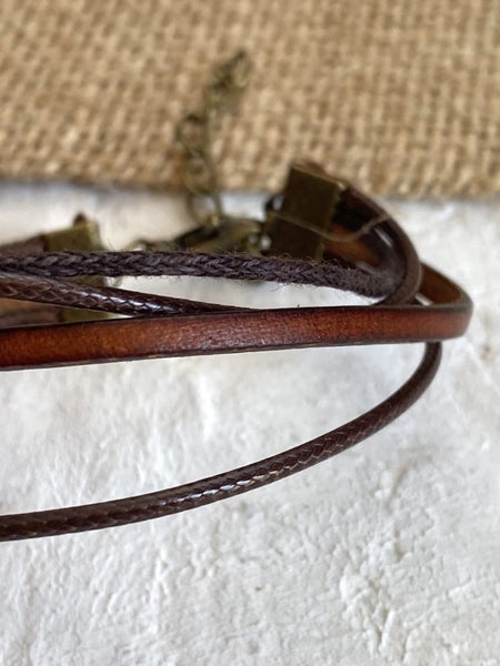 Mixed Leather Layered Earthy Bracelet Carousel 3