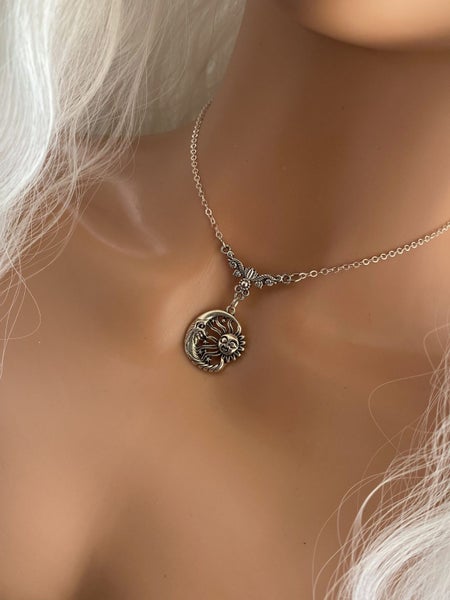 Sun Vs Moon Celestial Pendant Necklace Carousel 2