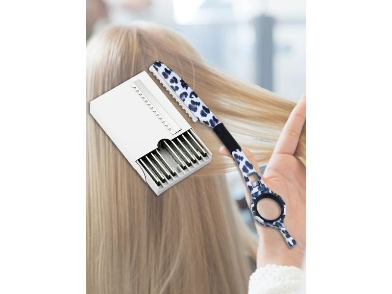 Rotary Razor 10 Blades Hairdressing Scissors Barber Tools Carousel 1