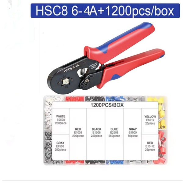 Self-Adjustable Ratchet Ferrule Crimping Tool Kit With Wire Terminals Carousel 1