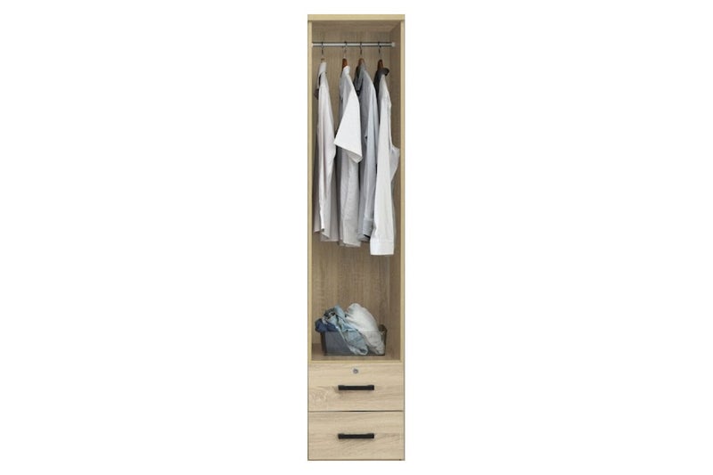 BESTA Wall Solution Modular Wardrobe - 1-Door Wardrobe with Mirror & 2 Drawers Carousel 1