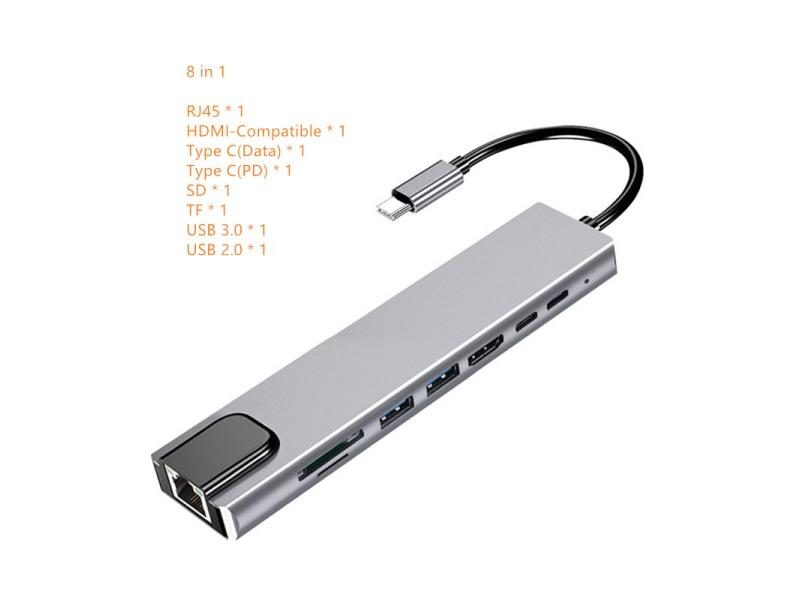 USB C Hub With RJ45 HDMI VGA SD TF For MacBook IPad Samsung Carousel 1
