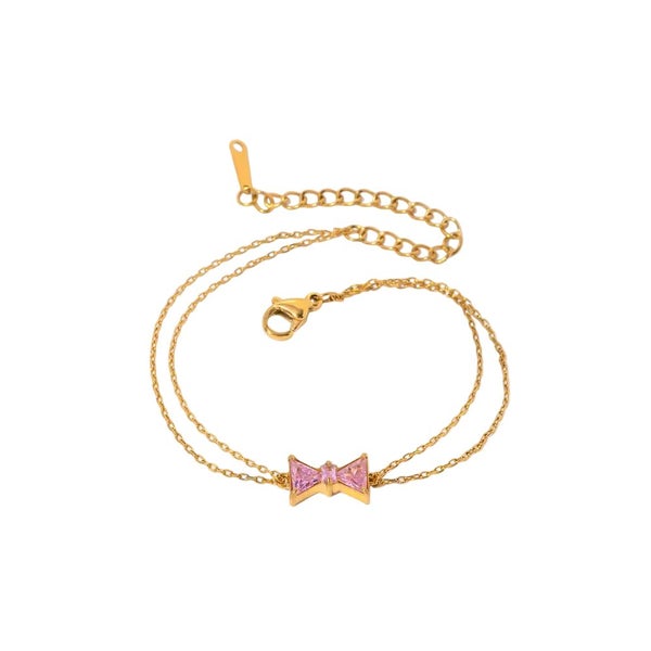 Veile Studios Stainless Steel Zircon Bow Bracelet Carousel 1