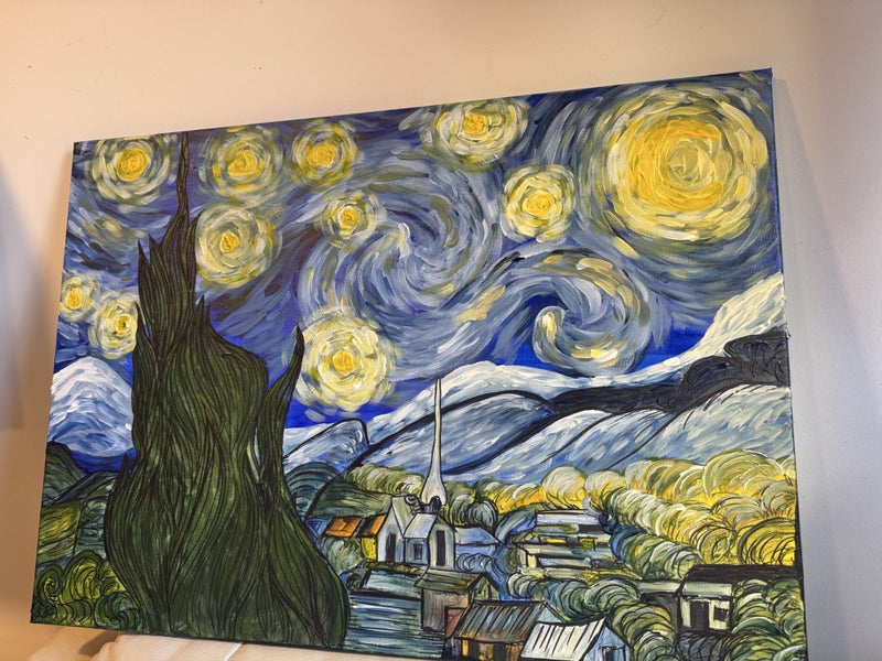 Recreated Famouse painting - Vincent Vangoh’s starry night by Waru J Carousel 1