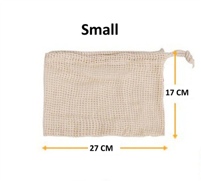 Organic Reusable Cotton Mesh Produce Bags for Vege's & Fruit - 3 Sizes Available Carousel 1