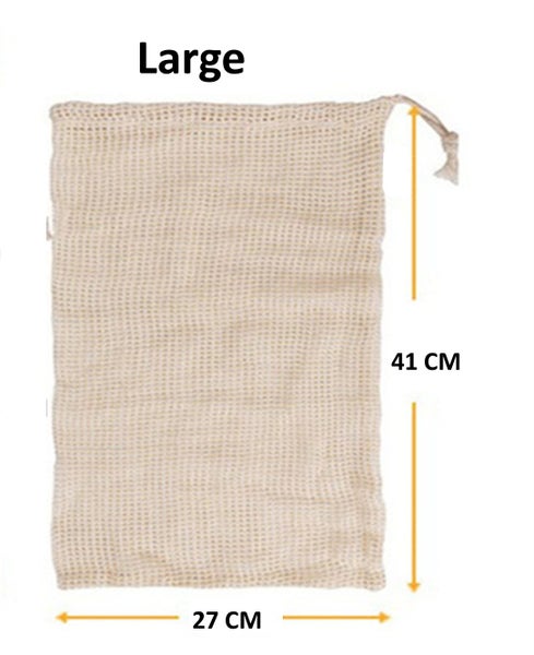 Organic Reusable Cotton Mesh Produce Bags for Vege's & Fruit - 3 Sizes Available Carousel 2