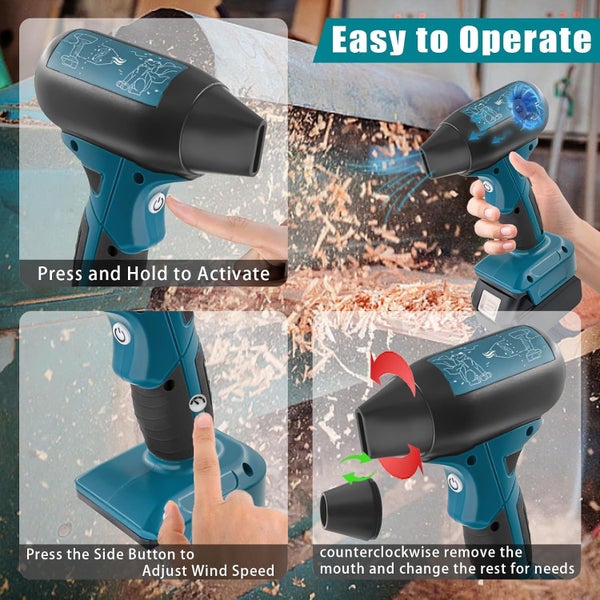 Jet Dry Mini Turbo Powered Air Fan Dryer Duster Blower For Makita 18V Battery Carousel 2