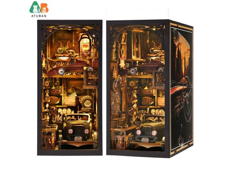 DIY Wooden Book Nook Kit - Car F1 Puzzle For Dollhouse Decor Carousel 2