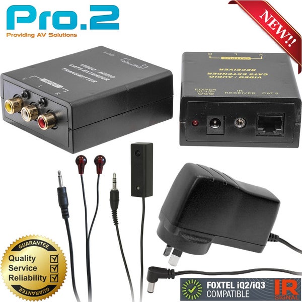 COMPOSITE VIDEO CAT5 EXTENDER STEREO AUDIO WITH IR Carousel 1