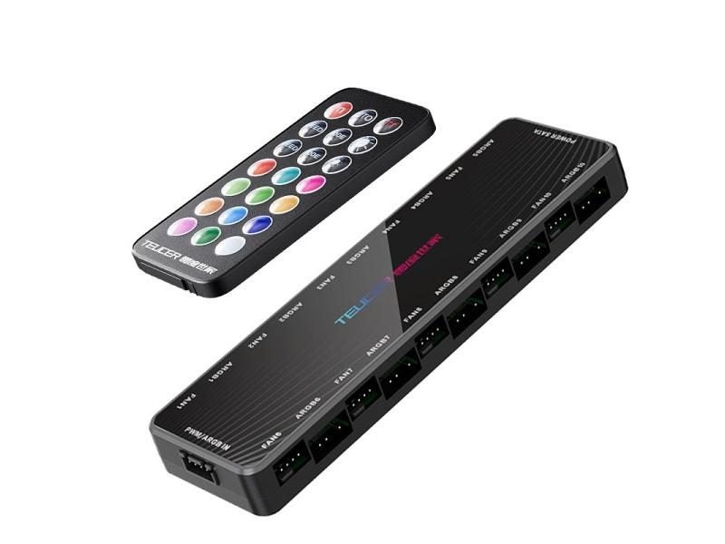 ARGB Controller 1 To 10 PWM Cooling Fan Hub For PC Case Carousel 1