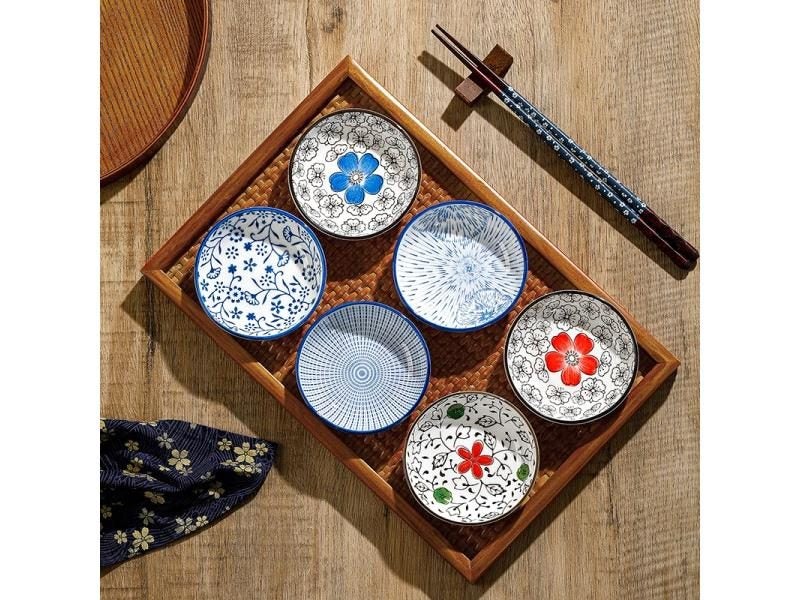 6pcs Mini Ceramic Dishes For Sushi Sashimi Snack Etc. Carousel 1