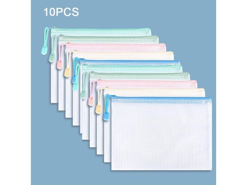10pcs Waterproof Mesh Zipper Pouch For A4/A5 Storage Carousel 1