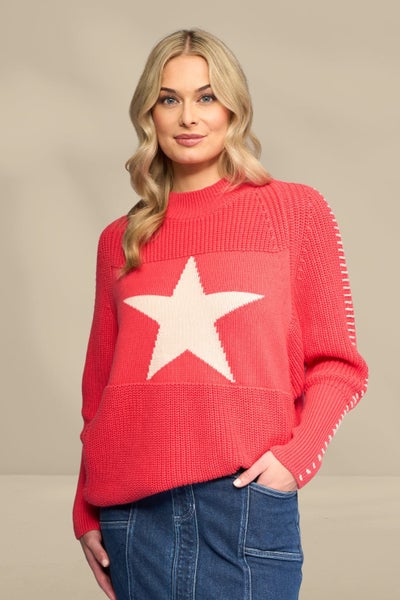 Vassalli Star Sweater Coral Carousel 1