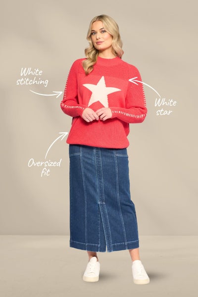 Vassalli Star Sweater Coral Carousel 2