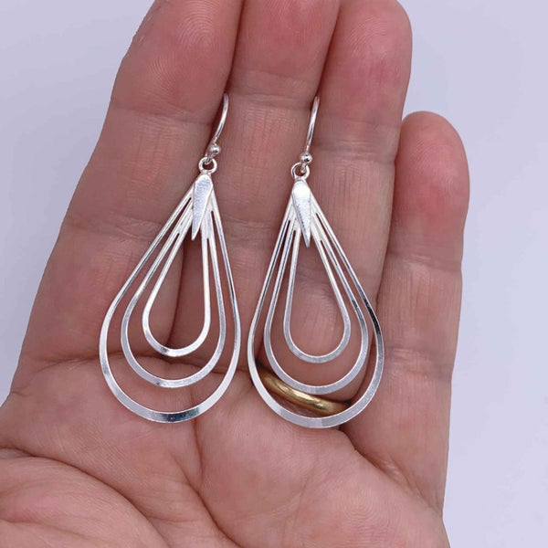 Silver Dangle Earrings "Ezra" Carousel 2