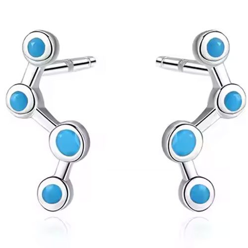 Silver Turquoise Stud Earrings "Polaris" Carousel 1