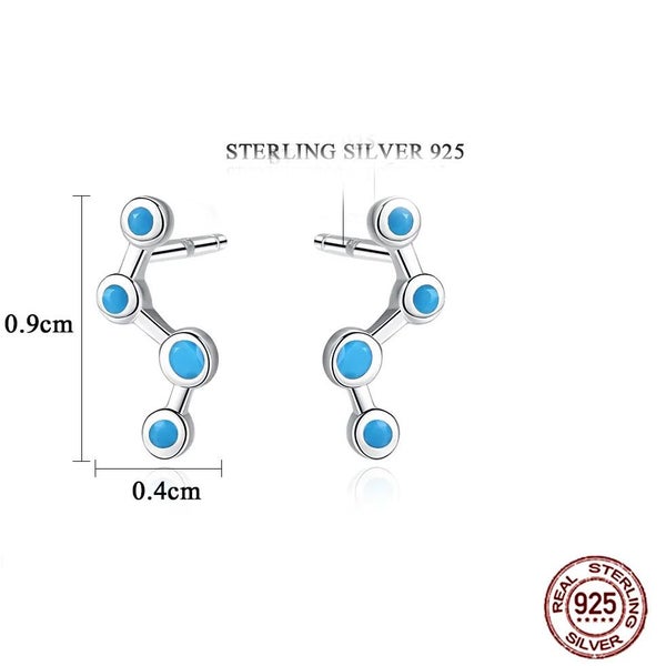 Silver Turquoise Stud Earrings "Polaris" Carousel 5