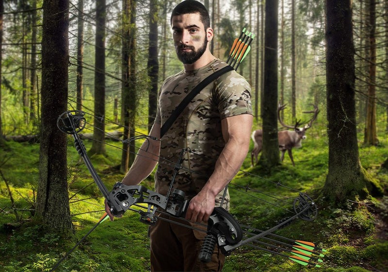 20-55lbs Compound Bow Arrow Set Archery Bow Hunting Target Shooting RH Fishing Carousel 1