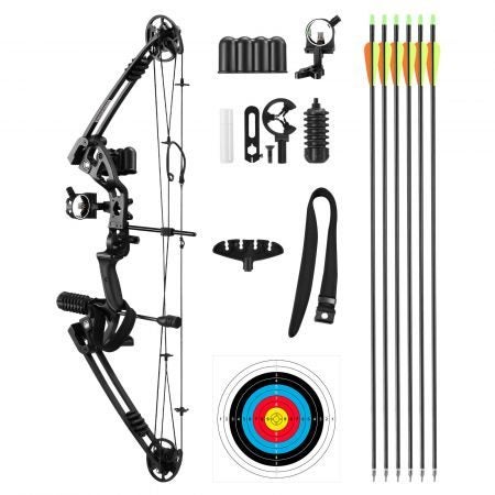 20-55lbs Compound Bow Arrow Set Archery Bow Hunting Target Shooting RH Fishing Carousel 15