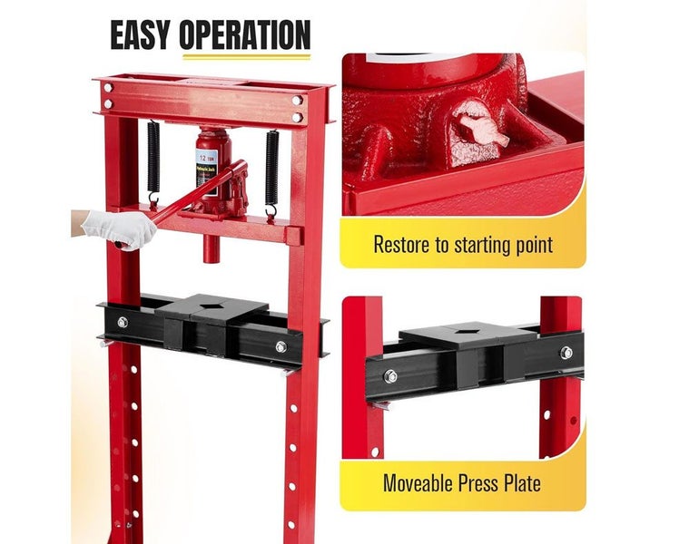 12 Ton Hydraulic Shop Press 12000KG H Frame Hydraulic Workshop Press 12T Carousel 8