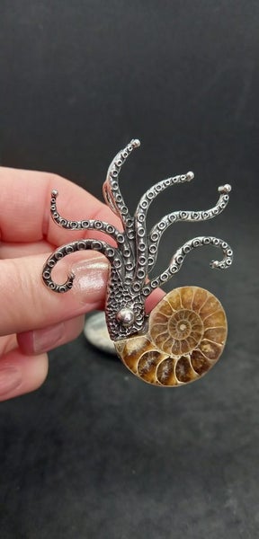 Ammonite fossil brooch Carousel 7