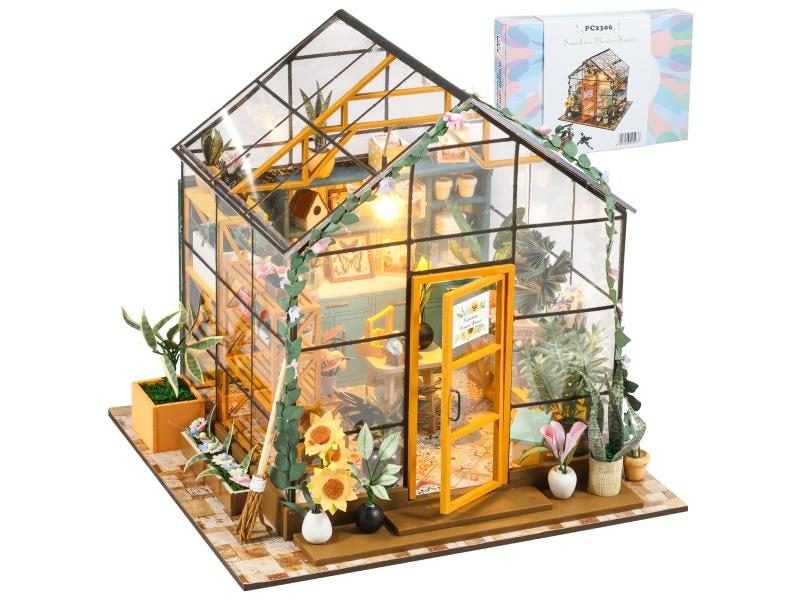 DIY Miniature Garden House Kit With Furniture And LED Light Carousel 2