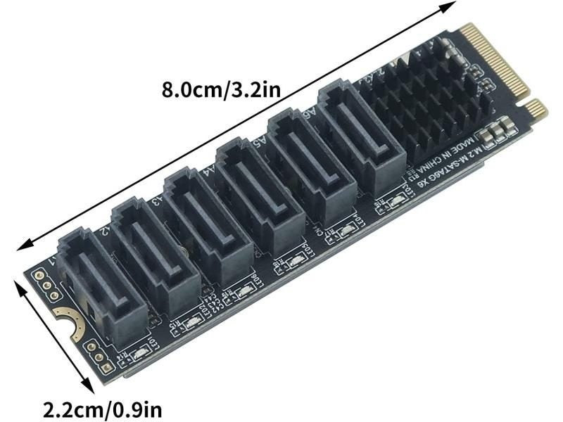 6 Port SATA Adapter Card For Server PC Expansion Carousel 1