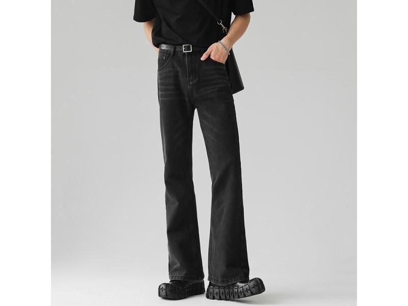 Men's Baggy Commute Jeans - Casual Vintage Denim Pants Carousel 1