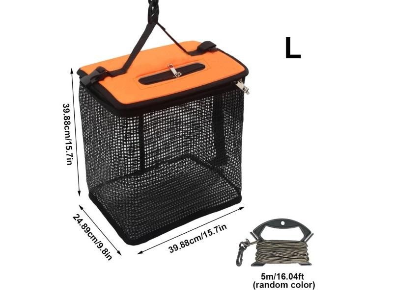 Foldable Portable Mesh Floating Fishing Basket Holder Carousel 1