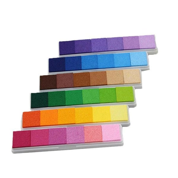 Gradient Color Ink Pad Inkpad Rubber Stamp Water Based Diy Finger Print 10 Colou Carousel 1